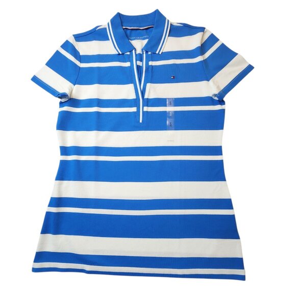 Tommy Hilfiger Women's Nautical Striped Abby Polo Size Small Blue - Picture 1 of 7